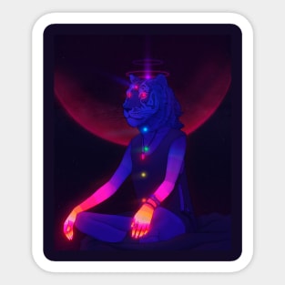 Meditating PsyTigress Sticker